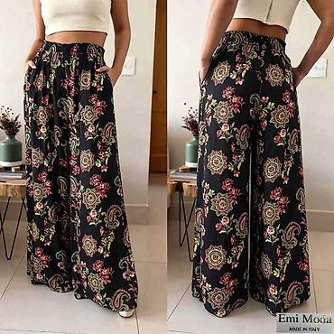 mango ogrlice: Ženske široke pantalone – Emi Moda, Made in Italy - Kroj: široke — 6