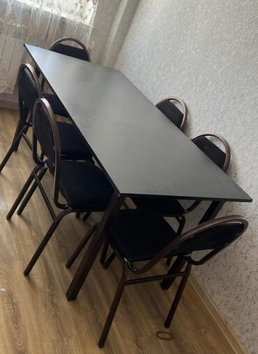 Masalar: Mətbəx üçün, İşlənmiş, Dördbucaq masa, 6 stul