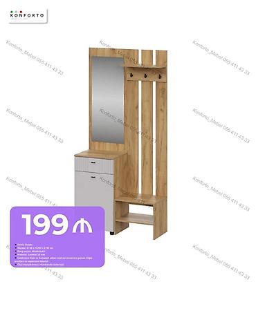 moyka skaf: Dəhliz üçün çoxfunksiyalı paltar asqısı və güzgülü konsol - Komplektə — 1