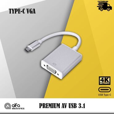 Digər kompüter aksesuarları: Type-C to VGA Converter İstifadəsi asan: Quraşdırmaq üçün heç bir