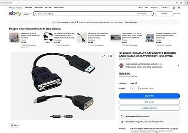 Druga oprema za računare i laptopove: HP DisplayPort na DVI adapter (DP–DVI) - Proizvođač: HP - Tip — 5