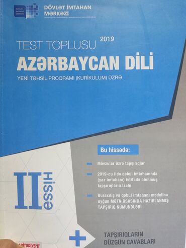 Kitablar, jurnallar, CD, DVD: Azərbaycan dili test toplusu dim, az işlənib səhifələr yeni alınmış