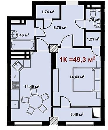 кок жар квартира: 1 комната, 50 м², Кок-Жар ж/м Элитка, 6 этаж, ПСО (под самоотделку) — 4