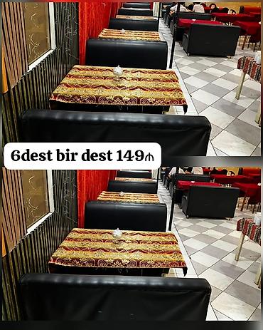 restoran: Kafe restoran uçun divan 6dest bir dest 149₼ satılır dest daxildi iki — 1