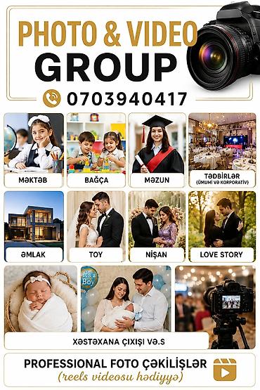 Digər xidmətlər: Foto & Video çəkiliş. Məktəb, Bağça, Məzun, Tədbirlər (Ümumi və — 1