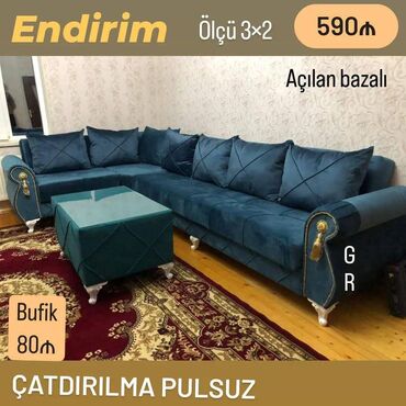 Dolablar: Künc divan, Yeni, Açılan, Bazalı, Parça, Şəhərdaxili pulsuz çatdırılma