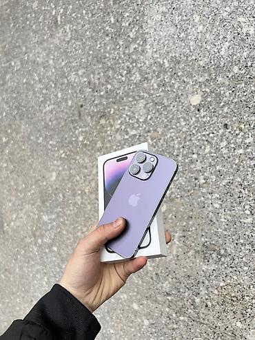 Apple iPhone: IPhone 14 Pro, Б/у, 128 ГБ, Deep Purple, Коробка, 80 % — 1