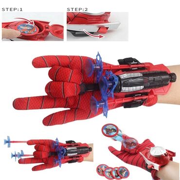 костюм человека паука детский: Перчатка пусковая стреляет нитями с присосками Новые! В упаковках!