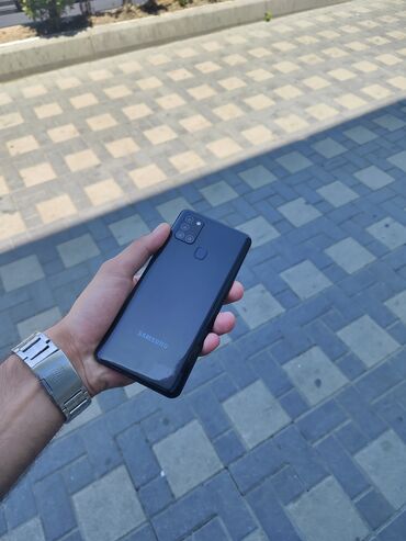 samsung z fold 3: Samsung Galaxy A21S, 32 GB, rəng - Qara, Düyməli, Barmaq izi, Face ID