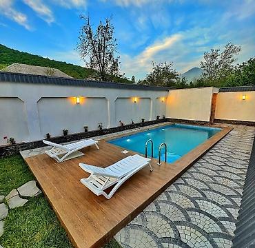 bileceride heyet evi: Qəbələ şəhərində isti hovuzlu A-frame ev kirayə verilir. 1 gündən — 2