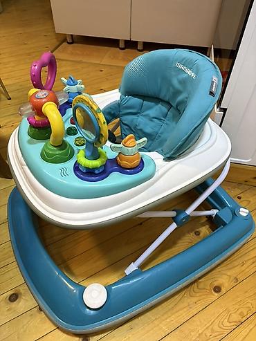 Uşaqlar üçün digər mallar: Mamalove uşaq gəzdirəni (baby walker) - Rəng: mavi-ağ gövdə, turkuaz — 2