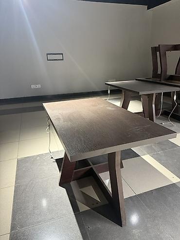 Masalar: Taxta yemək/iş masası – tünd qəhvəyi - Material: ağac teksturalı — 2