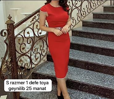 Платья: Qırmızı rəngli zərif kokteyl/ziyafət — 1