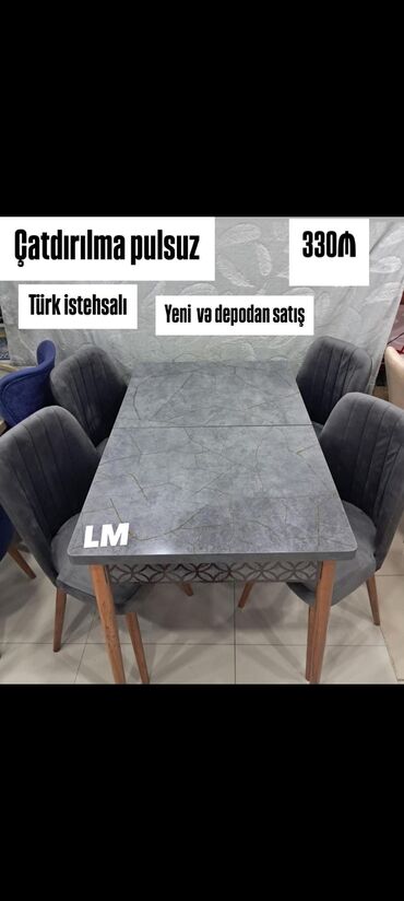 Masa və oturacaq dəstləri: *Masa dəsti* 💥 _🇹🇷 *TÜRK FABRİKA🇹🇷*_ _*ENDİRİMLƏ*_ : *330₼* 💃🏻 Yeni