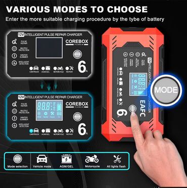 Auto oprema: Inteligentni PUNJAČ akumulatora 12v 6A, LCD displej • Kapacitet — 12