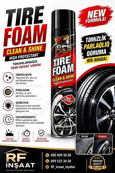 formula tekerleri: Teker qaraldan kopuk GPS PRO Tire Foam – Clean & Shine, High — 1