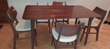 Masa və oturacaq dəstləri: Mətbəx üçün, İşlənmiş, Açılmayan, Dördbucaq masa, 6 stul — 13