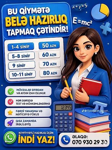 Услуги: Репетитор, Математика, Азербайджанский — 4