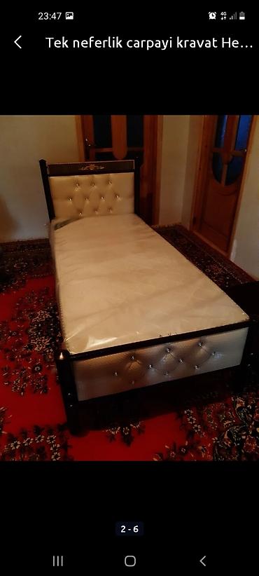 Çarpayılar: Yeni, Təknəfərlik çarpayı, Bazasız, Matras ilə, Siyirməsiz, Azərbaycan — 2