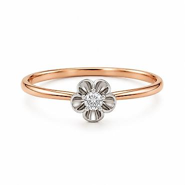 Название: Кольцо «Diamond Blossom» из красного золота 585 Категория