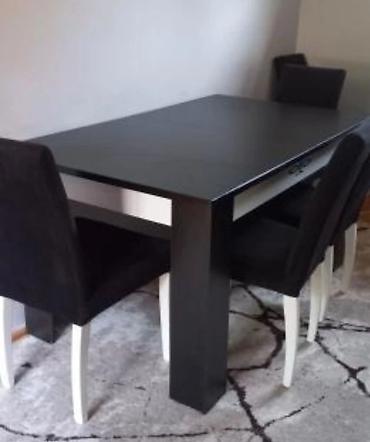 Qonaq otağı üçün, İşlənmiş, Açılan, Dördbucaq masa, 4 stul