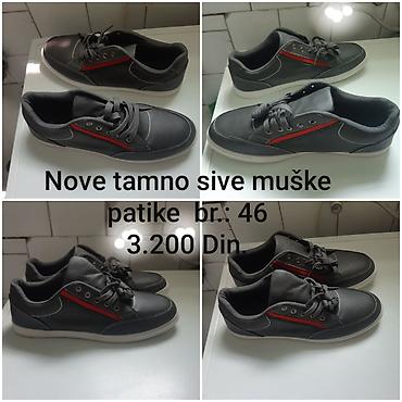 patike br 39: Nove muške patike – tamno siva boja, broj 46. Model sa crvenim — 2