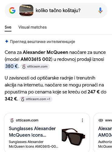 Naočare: "ALEXANDER McQUEEN"® naočare za sunce – ORIGINAL 100%. M A D E I N I T — 20