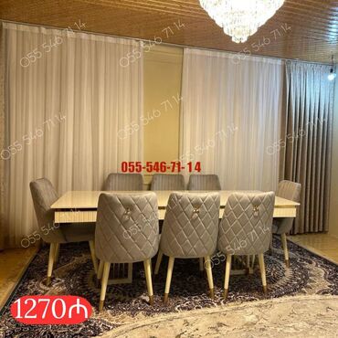 столешница для стола на заказ: Qonaq otağı üçün, Yeni, 6 stul