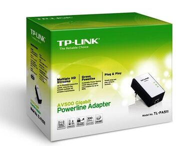 Modemlər və şəbəkə avadanlıqları: TP-Link - TL-PA511 ( Powerline adaptor AV500 ) Giriş nöqtəsi Tp-Link