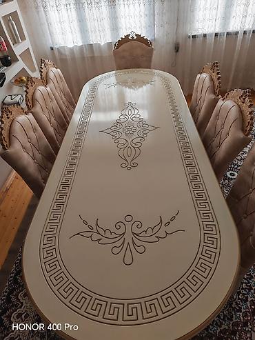 balaca stul: Qonaq otağı üçün, Yeni, Oval masa, 8 stul — 2