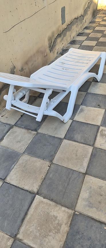Bağ, çöl mebeli: Brezza Garden Furniture markalı plastik şezlonq - Rəng: ağ - — 3
