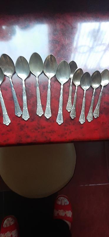 peride: Retro naxışlı yemək qaşıqları dəsti - Klassik ornamentli sapla metal — 1