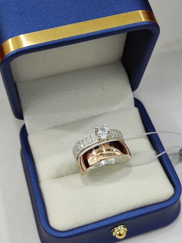 кольца из серебра: Кольца 2в1 Серебро напыление золото 925 Размеры имеются Цена 1800