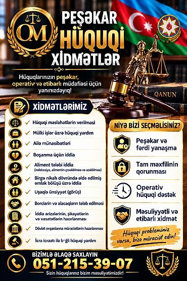 bakida traktor isi: Hüquqi xidmətlər | Hüquqi şəxslərin dövlət qeydiyyatına alınması, Məhkəmədə nümayəndəlik, Müqavilələrin hazırlanması — 3
