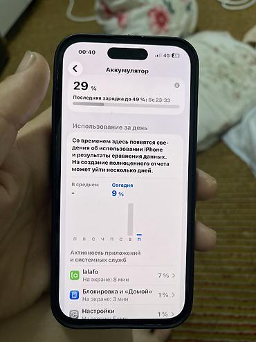 iphone e: IPhone 14 Pro, Б/у, 256 ГБ, Black Titanium, 70 % — 8