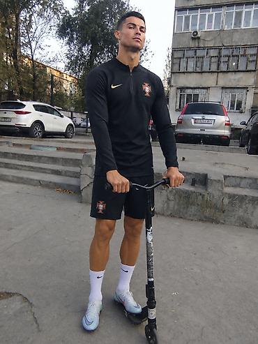 батутный самокат: Трюковой самокат, черный с торгом - Прочная алюминиевая дека — 5