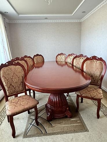 study table: Стол и стул для зала, Б/у, цвет - Коричневый — 3