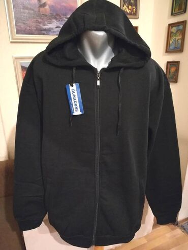 duks 98: Sweatshirt, 8XL (EU 68), color - Black, With a zipper