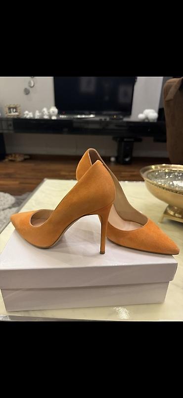 Tuflilər: Qadın ayaqqabıları kolleksiyası - Narıncı stiletto: incə burunlu — 1