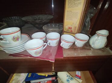 kahla made in gdr: Çay dəsti, rəng - Ağ, Farfor