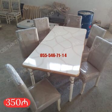круглый стол на заказ: Qonaq otağı üçün, Yeni, 6 stul