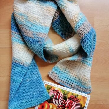 Accessories: Wool scarf, color - Light blue