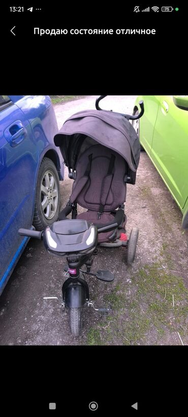 коляски для новорожденных бу: Коляска, цвет - Черный, Б/у