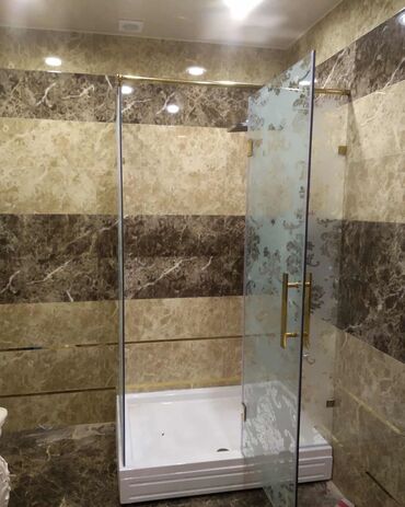 Duş kabinaları, arakəsmələr: Yeni Üstü açıq kabina, Künc üçün, Pulsuz çatdırılma — 27