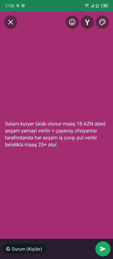 lalafo az is elanlari: Kuryer tələb olunur yaş həddi 17+ maaş 18 28mayda yerləşir iş saatı