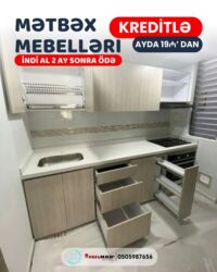 Sifarişlə mətbəx mebeli: Sifarişlə mətbəx dəsti, Özü çəkən petlələr, Mat laminat, Kredit var, Rayonlara çatdırılma, Pulsuz çatdırılma — 21