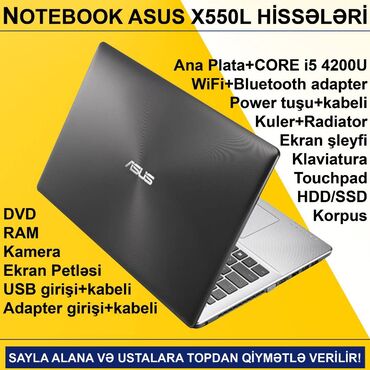 Digər ehtiyat hissələri: Notebook "Asus X550L ehtiyat hissələri" Qiymətlər razılaşma yolu ilə — 1