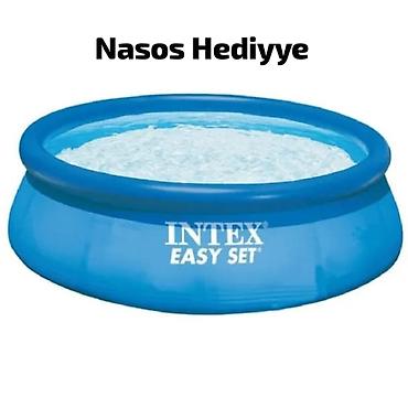 басени: Elektron Nasos Hediyye. Intex 2.44 × 0.61 m şişmə hovuz 🌊 Yay — 1