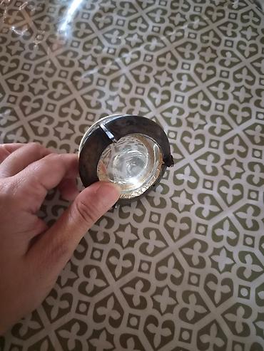 şamlar: Mozaik bəzəkli şamaltı (şamqabı) – 2 hissəli - Material: metal gövdə — 1