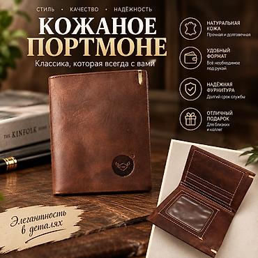 Портмоне: Портмоне, Натуральная кожа, Мужские, Новый — 1